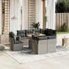 Image de Vidaxl Salon De Jardin 9 Pcs Avec Coussins Gris RÃ©sine TressÃ©e