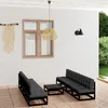 Image de Vidaxl Salon De Jardin 8 Pcs Avec Coussins Noir RÃ©sine TressÃ©e