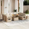 Image de Vidaxl Salon De Jardin Avec Coussins 10 Pcs Beige RÃ©sine TressÃ©e