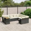 Image de Vidaxl Salon De Jardin 10 Pcs Avec Coussins Noir RÃ©sine TressÃ©e