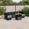 Image de vidaXL Vidaxl Salon De Jardin 8 Pcs Avec Coussins Noir Résine Tressée
