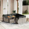 Image de Vidaxl Salon De Jardin 9 Pcs Avec Coussins Gris RÃ©sine TressÃ©e