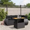Image de Vidaxl Salon De Jardin 5 Pcs Avec Coussins Noir RÃ©sine TressÃ©e