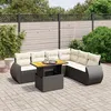 Image de Vidaxl Salon De Jardin 7 Pcs Avec Coussins Noir RÃ©sine TressÃ©e