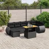 Image de Vidaxl Salon De Jardin 8 Pcs Avec Coussins Noir RÃ©sine TressÃ©e