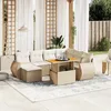 Image de Vidaxl Salon De Jardin Avec Coussins 8 Pcs Beige RÃ©sine TressÃ©e