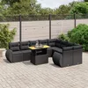 Image de Vidaxl Salon De Jardin 10 Pcs Avec Coussins Noir RÃ©sine TressÃ©e