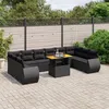 Image de Vidaxl Salon De Jardin 11 Pcs Avec Coussins Noir RÃ©sine TressÃ©e
