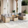 Image de vidaXL Vidaxl Salon De Jardin 11 Pcs Avec Coussins Beige Résine Tressée