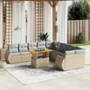 Image de Vidaxl Salon De Jardin 11 Pcs Avec Coussins Beige RÃ©sine TressÃ©e