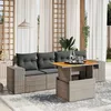 Image de Vidaxl Salon De Jardin 5 Pcs Avec Coussins Gris RÃ©sine TressÃ©e