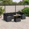 Image de Vidaxl Salon De Jardin 8 Pcs Avec Coussins Noir RÃ©sine TressÃ©e