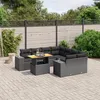 Image de Vidaxl Salon De Jardin 9 Pcs Avec Coussins Noir RÃ©sine TressÃ©e