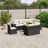 Image de vidaXL Salon de jardin 9 pcs avec coussins noir résine tressée