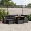 Image de Vidaxl Salon De Jardin 7 Pcs Avec Coussins Noir RÃ©sine TressÃ©e