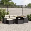 Image de vidaXL Salon de jardin 7 pcs avec coussins noir résine tressée