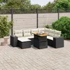 Image de Vidaxl Salon De Jardin 8 Pcs Avec Coussins Noir RÃ©sine TressÃ©e