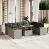 Image de Vidaxl Salon De Jardin Avec Coussins 10 Pcs Gris RÃ©sine TressÃ©e