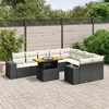 Image de Vidaxl Salon De Jardin 10 Pcs Avec Coussins Noir RÃ©sine TressÃ©e