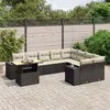 Image de Vidaxl Salon De Jardin 10 Pcs Avec Coussins Noir RÃ©sine TressÃ©e
