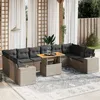 Image de vidaXL Vidaxl Salon De Jardin 11 Pcs Avec Coussins Gris Résine Tressée