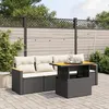 Image de vidaXL Salon de jardin 5 pcs avec coussins noir résine tressée