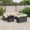Image de Vidaxl Salon De Jardin 9 Pcs Avec Coussins Noir RÃ©sine TressÃ©e