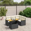 Image de vidaXL Salon de jardin 5 pcs avec coussins noir résine tressée