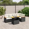 Image de vidaXL Salon de jardin 6 pcs avec coussins noir résine tressée