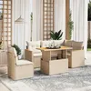 Image de Vidaxl Salon De Jardin Avec Coussins 6 Pcs Beige RÃ©sine TressÃ©e