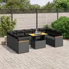 Image de vidaXL Salon de jardin 10 pcs avec coussins noir résine tressée