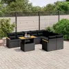 Image de Vidaxl Salon De Jardin 10 Pcs Avec Coussins Noir RÃ©sine TressÃ©e
