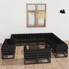 Image de Vidaxl Salon De Jardin 10 Pcs Avec Coussins Noir RÃ©sine TressÃ©e
