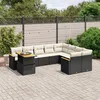 Image de Vidaxl Salon De Jardin 10 Pcs Avec Coussins Noir RÃ©sine TressÃ©e