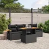Image de vidaXL Vidaxl Salon De Jardin 5 Pcs Avec Coussins Noir Résine Tressée