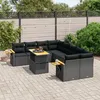 Image de Vidaxl Salon De Jardin 9 Pcs Avec Coussins Noir RÃ©sine TressÃ©e