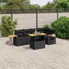 Image de Vidaxl Salon De Jardin 6 Pcs Avec Coussins Noir RÃ©sine TressÃ©e