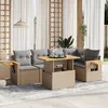 Image de Vidaxl Salon De Jardin Avec Coussins 6 Pcs Beige RÃ©sine TressÃ©e