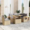Image de Vidaxl Salon De Jardin Avec Coussins 6 Pcs Beige RÃ©sine TressÃ©e