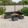 Image de Vidaxl Salon De Jardin 7 Pcs Avec Coussins Noir RÃ©sine TressÃ©e