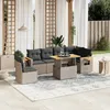 Image de Vidaxl Salon De Jardin Avec Coussins 7 Pcs Gris RÃ©sine TressÃ©e