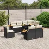 Image de Vidaxl Salon De Jardin 9 Pcs Avec Coussins Noir RÃ©sine TressÃ©e
