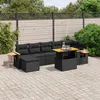 Image de Vidaxl Salon De Jardin 8 Pcs Avec Coussins Noir RÃ©sine TressÃ©e