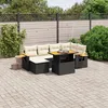 Image de Vidaxl Salon De Jardin 8 Pcs Avec Coussins Noir RÃ©sine TressÃ©e