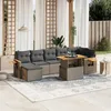 Image de Vidaxl Salon De Jardin 8 Pcs Avec Coussins Gris RÃ©sine TressÃ©e