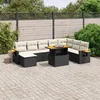 Image de Vidaxl Salon De Jardin 8 Pcs Avec Coussins Noir RÃ©sine TressÃ©e