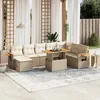 Image de Vidaxl Salon De Jardin Avec Coussins 8 Pcs Beige RÃ©sine TressÃ©e