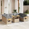 Image de Vidaxl Salon De Jardin Avec Coussins 10 Pcs Beige RÃ©sine TressÃ©e