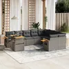 Image de Vidaxl Salon De Jardin Avec Coussins 10 Pcs Gris RÃ©sine TressÃ©e