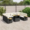 Image de Vidaxl Salon De Jardin 11 Pcs Avec Coussins Noir RÃ©sine TressÃ©e